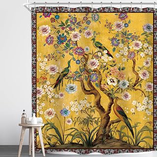 Vintage Boho Mandala Floral Tree Shower Curtain 60Wx72H Inch Decor: Jacquard Weave and Production Notes