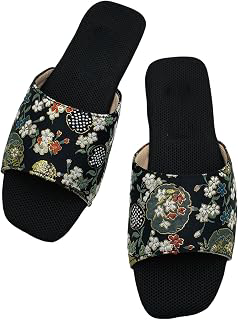 Women's Open Toe Slippers Gift for Her, Floral Jacquard Silk Satin TPR Sole: Jacquard Weave and Production Notes