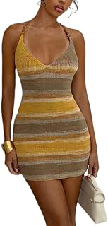 Women's Ombre Halter Mini Dress Backless Sleeveless Bodycon Dresses: Ombre Dyeing and Production Notes