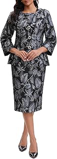 Womens 3 Piece Church Suits for Mother Formal Occasion Party Dress Elegant Jacquard Embroidery Jacket Set: Jacquard Weave and Production Notes