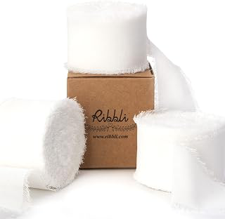 Ribbli White Chiffon Ribbon - 1.5 inch x 30 Yard Handmade Silk, Fringe Chiffon for Wedding Invitations, Gift Wrapping, Bridal Bouquets, Flower: Fabric Sourcing and Quality Notes