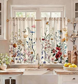 Miss Adola 36 Inch Length Kitchen Tier Curtains, Vintage Floral: Print Design and Production Notes