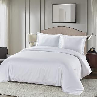 Royal Hotel Bedding Silky Soft Duvet Cover, Viscose Made from Bamboo and Cotton Blend 3 Piece Duvet Cover Set, King/Cal-King, White: Jacquard Weave and Production Notes