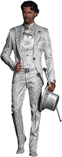 Men's Jacquard 3-Piece Suit Short Tailcoat Jacket with Double Breasted Vest Pants Tuxedos Wedding Prom: Jacquard Weave and Production Notes