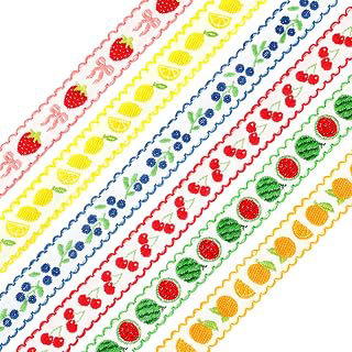 Whaline 6 Rolls Fruits Theme Jacquard Embroidered Ribbon Trim 30 Yard Sweet Summer Fruit Embroidery Lace Ribbon Cotton Blend for Party Wreath: Jacquard Weave and Production Notes