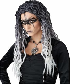 California Costumes, Ombre Crinkle Dreads Wig, Black/Gray: Ombre Dyeing and Production Notes
