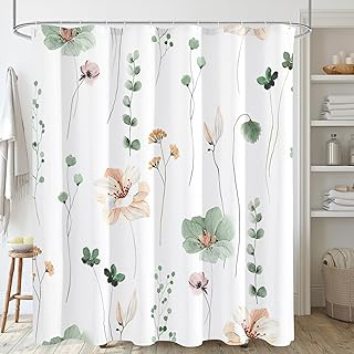 Gibelle Sage Green Beige Watercolor Floral Fabric Shower Curtain 72x72: Print Design and Production Notes