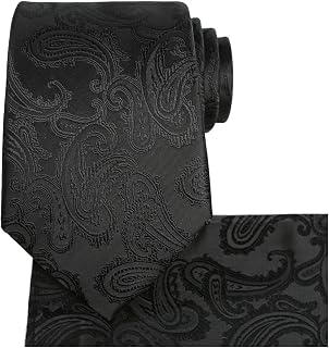 Mens Extra Long Tie Paisley Pattern Necktie + Gift Box (63'' XL): Jacquard Weave and Production Notes