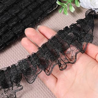 5 Yards Black Lace Ruffle Trim for Crafts Layer Pleated Net Lace Edge Embroidered Sewing Ribbon Edging Trimmings Fabric for Wedding Bridal Dress: Fabric Sourcing and Quality Notes