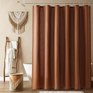 Naturoom Linen Shower Curtain 72 Inch for Bathroom Rustic Brown 1 Panel: Jacquard Weave and Production Notes