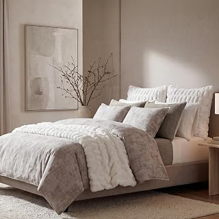 HiEnd Accents Winslow 3 Piece Queen Duvet Cover Set Gray, Textured Bedding: Jacquard Weave and Production Notes