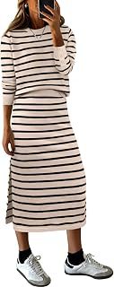 Women 2 Piece Striped Sweater Skirt Set: OEM Production and Sizing Notes
