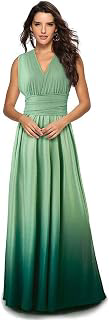 Women's Ombre Convertible Wrap Maxi Dress Wedding Bridesmaid Evening Gown Dress: Ombre Dyeing and Production Notes