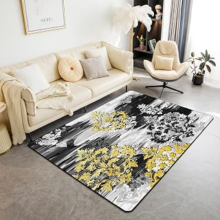 jejeloiu Kids Damask Print Area Rug 5x7 Full Size Jacquard Floral Pattern Living Room Rugs for Bedroom for Boys Girls Bedroom Decor Vintage: Jacquard Weave and Production Notes