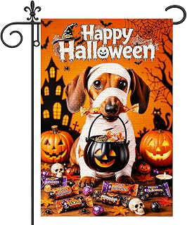 IVN Happy Halloween Garden Flag Dachshund Yard Flag Decor 12x18 Inch: Fabric Sourcing and Quality Notes