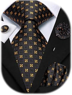 Mens Paisley Floral Striped Ties Set Silk Necktie and Lapel Pin for Men Pocket Square Cufflinks Set Business Wedding: Jacquard Weave and Production Notes