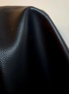 NAT Leathers™ | Black Mini Tumble Grain Faux Leather | Synthetic Pleather 0.9 mm Baby Calf Grain | 1 Yard 54 inch Wide x 36 inch Long | Soft: Fabric Sourcing and Quality Notes