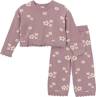 Modern Moments™ by Gerber Toddler Girls' Jacquard 2-Piece Sweater Set, Medium Lilac Cluster Jacquard, 2T: Jacquard Weave and Production Notes
