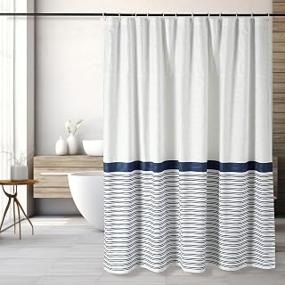 Threadmill Cotton Shower Curtain, Stripe, 1-Piece, Jacquard Pattern: Jacquard Weave and Production Notes