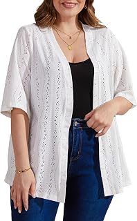 Plus Size Cardigans for Women Half Sleeve Cover Ups: Jacquard Weave and Production Notes