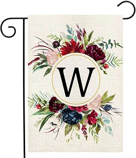 Monogram Letter W Garden Flags, Summer Garden Flag 12x18 Double Sided Floral Yard Flags Small Burlap Family Last Name Initial Garden Flag for: Fabric Sourcing and Quality Notes