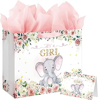 Laidans 13 Inch Large Baby Girl Gift Bag for Baby Shower: Print Design and Production Notes