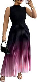 Women's Plus Size Summer Ombre Sleeveless Flowy Maxi Dress: Ombre Dyeing and Production Notes