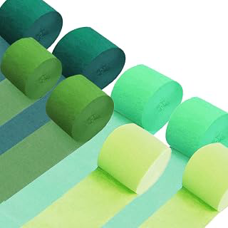 Crepe Paper Streamers 8 Rolls 656ft,GreenParty Decorations Streamers (1.8 Inch x 82 Ft/Roll),for Birthday Decorations, Wedding Decorations, St.: Ombre Dyeing and Production Notes