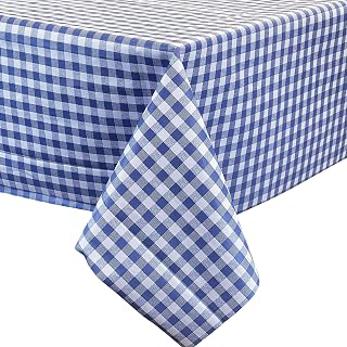 allgala Waterproof Check Design Printed PVC Vinyl Protective Tablecloth - 54x78 Inch - Blue - TC59106: Fabric Sourcing and Quality Notes