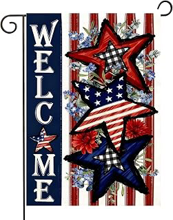 4th of July Patriotic Stars and Stripes Summer Garden Flag 12x18 Inch, Double-Sided Burlap Yard Flag Outside for Memorial Day Independence Day: Fabric Sourcing and Quality Notes