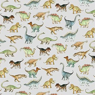 Flannel Comfy Realistic Dinosaurs on Gray Fabric AE Nathan Sold by The Yard: Fabric Sourcing and Quality Notes