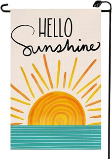 Summer Hello Sunshine Garden Flag 12x18 Inch Double Sided Small Burlap Sun and Sea Outdoor Yard Flag Decoration XJ07: Fabric Sourcing and Quality Notes
