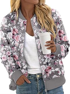 Women's Zip Up Jacket Casual Long Sleeve Sweatshirts Fall Coat Outerwear Windbreaker with Pockets S-XXL: Jacquard Weave and Production Notes