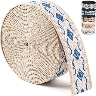 Heavy Duty Cotton Webbing 1.5 Inch for Bag-Blue White 6 Yards: Jacquard Weave and Production Notes