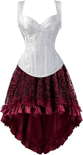 Corsets for Women Dress and Skirt Set Gothic Jacquard Shoulder Straps Overbust Plus Size: Jacquard Weave and Production Notes