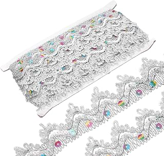 uxcell 10 Yard Shiny Beaded Lace Trim 1.4 Inch Metallic Sequin Lace Fabric Ribbon Flat Sewing Fabric Trims Strips for DIY Crafts Sewing Clothes: Fabric Sourcing and Quality Notes