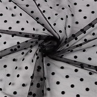 59 Inch Black Polka Dots Tulle Fabric Transparent Flocking Polka Big Dot Mesh Fabric for Wedding Veil Costume Dress Clothing Puff Skirt Craft: Fabric Sourcing and Quality Notes