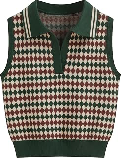 Knit Jacquard V-Neck Polo Geometric Crop Vest: Jacquard Weave and Production Notes