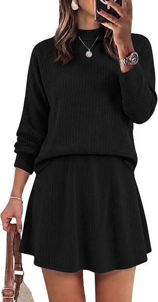 2 Piece Sets for Women Mini Skirt Lightweight Sweaters Mock Neck: OEM Production and Sizing Notes
