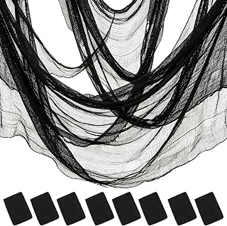 8 Pack Black Halloween Gauze Creepy Cloth Fabric Tapestry Decor,72 x 30 inch Indoor Outdoor Spooky Halloween Decorations for Home Wall Party: Fabric Sourcing and Quality Notes