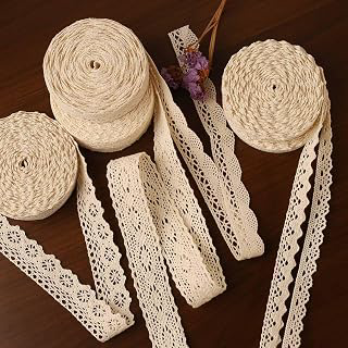 ToBeIT Cotton Lace Trim Approx 32.8 Yard DIY Vintage Ribbon Scallop Edge Crocheted Lace Trim Fabric for Scrapbooking Wrapping Package Sewing: Fabric Sourcing and Quality Notes