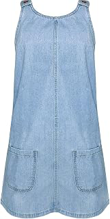 Womens Summer Denim Mini Dress Sleeveless Jean Overall Dress Vintage Casual Loose Fit Crew Neck Dresses: OEM Production and Sizing Notes