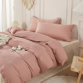 SAPHREAS 100% Washed Cotton Duvet Cover King Size Set, Linen Like Comforter Cover with Zipper Closure & Corner Ties (No Comforter), 104x90 Dusty: Jacquard Weave and Production Notes
