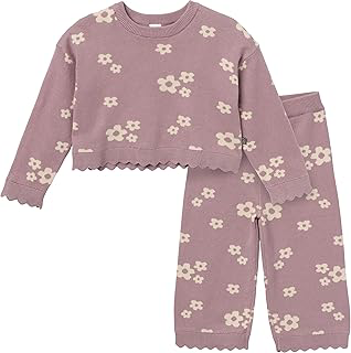 Modern Moments™ by Gerber Baby Girls' Jacquard 2-Piece Sweater Set, Medium Lilac Cluster Jacquard, 18 Months: Jacquard Weave and Production Notes