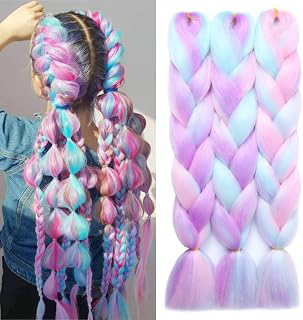 Xiaofeng Colorful Ombre Braiding Hair Extensions for Women 24 Inch 3 Packs: Ombre Dyeing and Production Notes