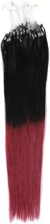 Women's Remy Human Hair Extensions Dip Dye Ombre Micro Rings Beads Loop Hair 18inch 100s (T Colors #1b/bug): Ombre Dyeing and Production Notes