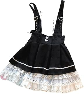 Overall Dress Gothic Style Lolita Cake Skirt Women Chic Love Button Jacquard Bowknot Short Suspender Punk Party Mini: Jacquard Weave and Production Notes