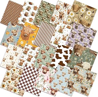 HunnmingRe 20 Pcs 10''x10'' Brown Highland Cow Quilting Fabric Squares: Fabric Sourcing and Quality Notes