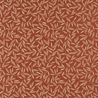 Rust Red Floral Leaf Residential and Contract Grade Upholstery Fabric by The Yard - SKU: Cecilia Adobe: Jacquard Weave and Production Notes