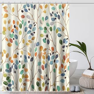 Amaredom Floral Shower Curtain with 12 Metal Hooks, 72x72 Inches: Print Design and Production Notes